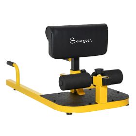 Soozier 3-in-1 Multifunctional Padded Push Up Sit Up Deep Sissy Squat Machine Yellow