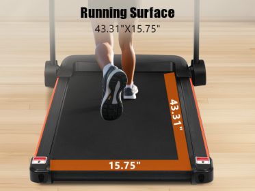 NEW Treadmills for Home, 2.5HP Quiet Folding Treadmill with Heart Rate Sensor, 300lbs Weight Capacity, 7.5MPH, Incline Treadmill With USB Charge Stati