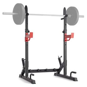 VEVOR Squat Stand Power Rack, Multi-Functional Barbell Rack with Hook, Weight Plate Storage Attachment, Adjustable Free Bench Press Stands, Max Load 6