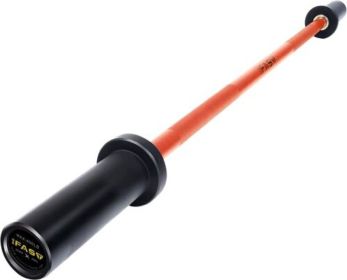 Orange Olympic Barbell Bar, 4Ft Solid Chrome Weight Bar with Bearings, 400Lbs Capacity Weightlifting Bar for Home Gym Workout Strength Training Squat,