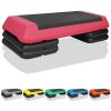 The Red Aerobic Step Platform with 4 Risers Adjustable, Health Club Size Steppers for Exercise with risers for adjustable Home Workout, stair stepper