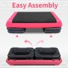 The Red Aerobic Step Platform with 4 Risers Adjustable, Health Club Size Steppers for Exercise with risers for adjustable Home Workout, stair stepper