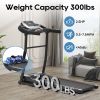 NEW Home Folding Treadmill with Pulse Sensor, 2.5 HP Quiet Brushless Motor , 7.5 MPH, 300LBS Weight Capacity Walking Jogging Machine with 3 Level Incl