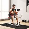 Soozier 265 LBS Preacher Curl Bench for Strength Training, Adjustable Seated Arm Isolated Barbell Dumbbell Bicep Station, White