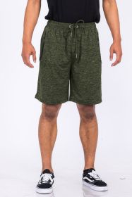 Weiv Marbled Active Running Shorts (Color: OLIVE, size: XL)