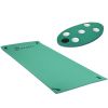 Soozier 12' x 5' Lily Pad Floating Mat with Cup Holder Table, 3-Layer Portable Roll-Up Water Mat Float Dock for 2-3 People, on Lake, River, Beach, Swi