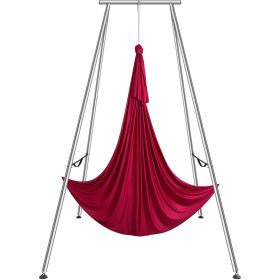 VEVOR Aerial Yoga Frame & Yoga Hammock, 9.67 ft Height Professional Yoga Swing Stand Comes with 6.6 Yards Aerial Hammock, Max 551.15 lbs Load Capacity (Includes Hammock: Yes, Color: Red)
