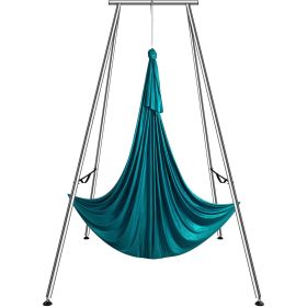 VEVOR Aerial Yoga Frame & Yoga Hammock, 9.67 ft Height Professional Yoga Swing Stand Comes with 6.6 Yards Aerial Hammock, Max 551.15 lbs Load Capacity (Includes Hammock: Yes, Color: Atrovirens)