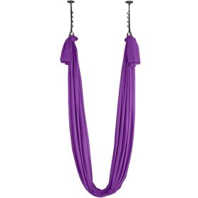 VEVOR Aerial Silk & Yoga Swing, 8.7 Yards, Aerial Yoga Hammock Kit with 100gsm Nylon Fabric, Full Rigging Hardware & Easy Set-up Guide, Antigravity Fl (Color: Dark Purple, size: 8.22 x 2.8 m)