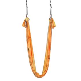 VEVOR Aerial Yoga Hammock & Swing, 5.5 Yards, Aerial Yoga Starter Kit with 100gsm Nylon Fabric, Full Rigging Hardware & Easy Set-up Guide, Antigravity (Color: Gradient Gold, size: 5 x 2.8 m)