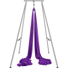VEVOR Aerial Yoga Frame & Yoga Hammock, 9.67 ft Height Professional Yoga Swing Stand Comes with 13.1 Yards Aerial Hammock, Max 551.15 lbs Load Capacit (Includes Hammock: Yes, Color: Purple)