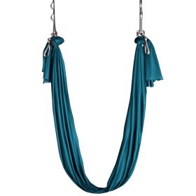 VEVOR Aerial Yoga Hammock & Swing, 5.5 Yards, Aerial Yoga Starter Kit with 100gsm Nylon Fabric, Full Rigging Hardware & Easy Set-up Guide, Antigravity (Color: Dark Green, size: 5 x 2.8 m)