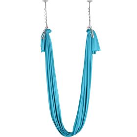 VEVOR Aerial Silk & Yoga Swing, 11 Yards, Aerial Yoga Hammock Kit with 100gsm Nylon Fabric, Full Rigging Hardware & Easy Set-up Guide, Antigravity Fly (Color: Light Blue, size: 10 x 2.8 m)