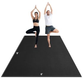 VEVOR Exercise Mat, Non Slip High Density Premium Yoga Mat, Exercise Yoga Mat for Men & Women, Fitness & Exercise Mat with Bag & Carry Strap, for All (Width: 6 ft, Length: 9 ft)