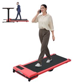 Walking Pad with Quiet 2.0 HP Brushless Motor, Countdown Modes, Spacious Running Area, 220 lbs Weight Capacity for Home or Office Workouts, 3 in 1 Por (Main Material: ABS+Steel(Q235), Main Color: Red)