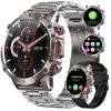 Smart Watch for Men, 1.43" AMOLED HD Full Touch Screen, 100+ Sports Modes, Answer Calls Wirelessly, Fitness Tracker Pedometer Customizable Faces, Comp