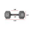 Multi-weight cast iron hexagonal dumbbell, single bar